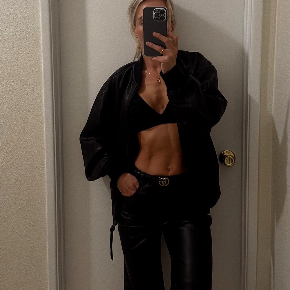 Real leather pants